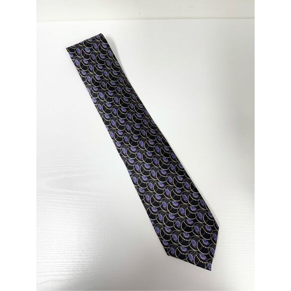 Fabergé Eggs Mens Multicolor Intricate Design Silk Tie XL - Picture 2 of 4